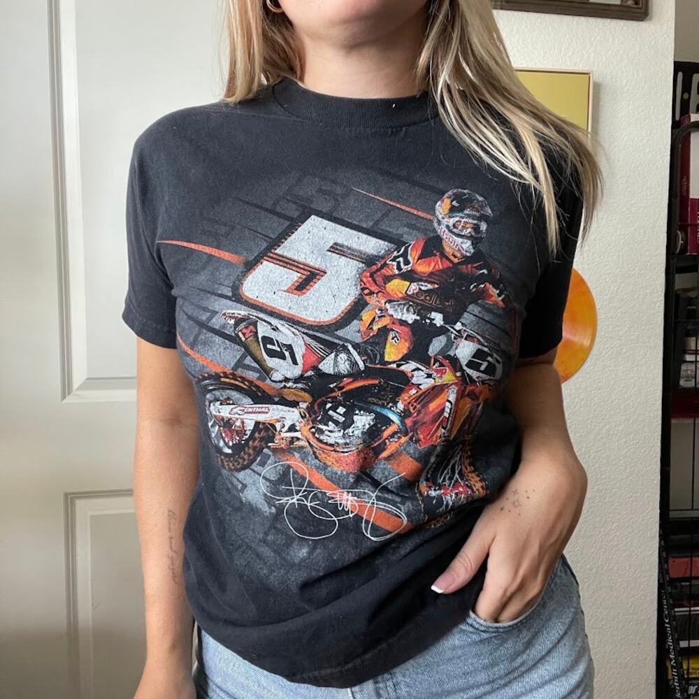Y2K Ryan Dungey Motorcross Dirt Bike Graphic Baby T Sz S